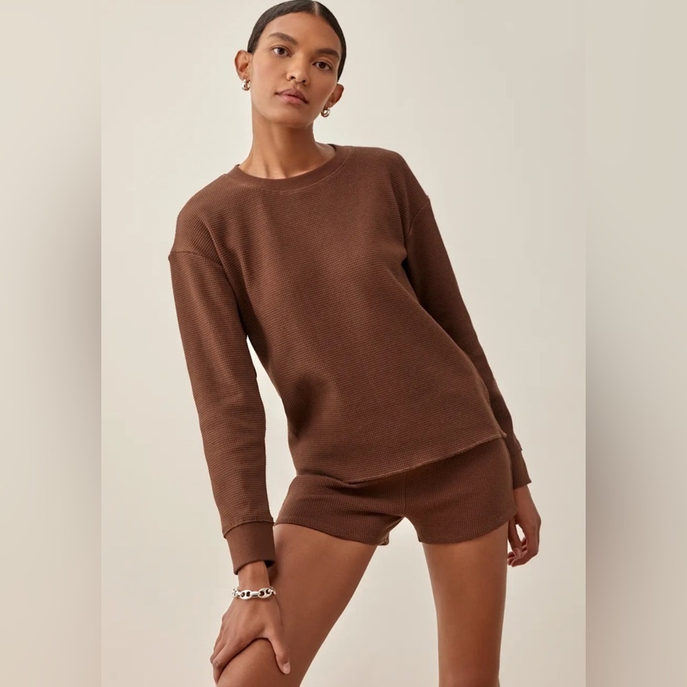 Reformation Kelsey Waffle Knit Top, Size‎ M
